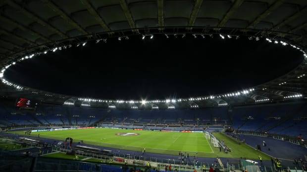 A general view of the Stadio Olimpico in Rome ahead of a UEFA Europa League game between Roma and Ludogorets in November 2022