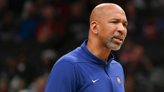 Jan 15, 2024; Washington, District of Columbia, USA; Detroit Pistons head coach Monty Williams during the game on Martin Luther King Jr. Day against the Washington Wizards at Capital One Arena.
