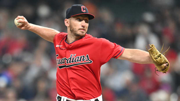 Jun 7, 2023; Cleveland, Ohio, USA; Cleveland Guardians relief pitcher Trevor Stephan (37) throws a pitch during the eighth inning against the Boston Red Sox at Progressive Field.
