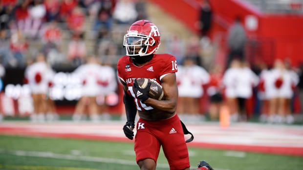 Rutgers football Scarlet-White Game at SHI Stadium on Friday, April 22, 2022. S #16 Max Melton. Rutgers Football Spring Game