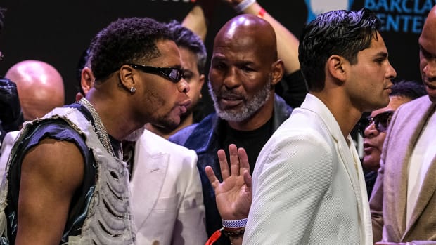 Devin Haney, Ryan Garcia trade barbs at press conference promoting their April fight.