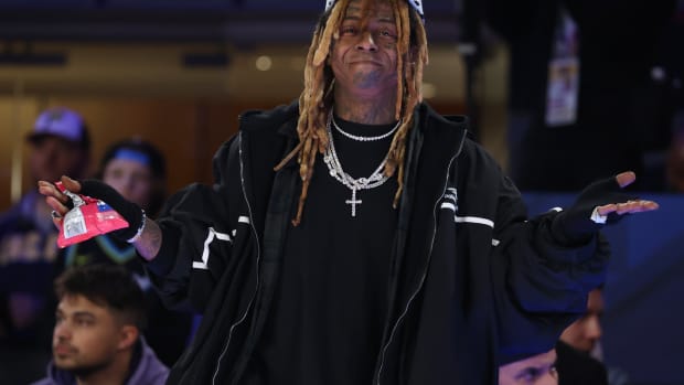 Lil Wayne during the NBA Celebrity All-Star Game on Feb. 16, 2024.