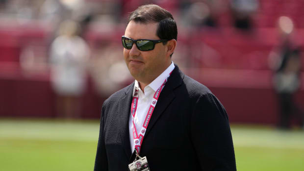 Aug 29, 2021; Santa Clara, California, USA; San Francisco 49ers chief executive officer Jed York attends the game against the Las Vegas Raiders at Levi's Stadium. Mandatory Credit: Kirby Lee-USA TODAY Sports  