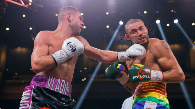 Vladimir Shishkin punches Jose Uzcategui. The BIG TIME BOXING USA event by salita promotions returns on Thursday, March 28.