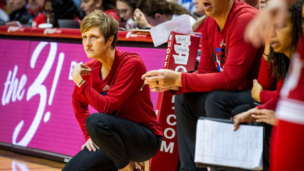 Indiana Head Coach Teri Moren during the Indiana versus Stetson women's basketball game at Simon Skjodt Assembly Hall on Sunday, Dec 3, 2023.