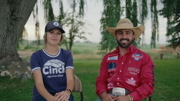 Professional Saddle Bronc Rider Mitch Pollock and his wife Jordan. 