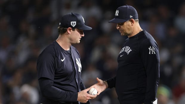 New York Yankees ace Gerrit Cole and manager Aaron Boone