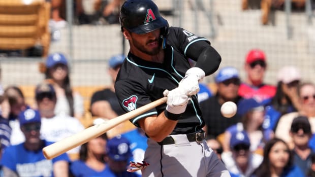 Blaze Alexander swings at a pitch on March 10th, 2024