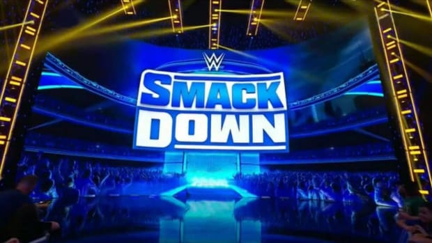 The LED stage for an episode of WWE Friday Night SmackDown.