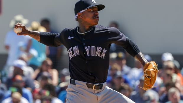 Mar 14, 2024; Lakeland, Florida, USA; New York Yankees starting pitcher Marcus Stroman (0) pitches during the first inning against the Detroit Tigers at Publix Field at Joker Marchant Stadium. Mandatory Credit: Mike Watters-USA TODAY Sports