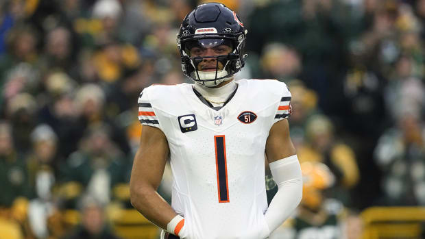 Justin Fields pictured during a game against the Packers.