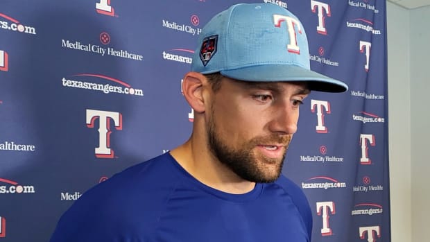Texas Rangers right-hander Nathan Eovaldi will start the Opening Day game against Chicago Cubs left-hander Justin Steele on March 28 at Globe Life Field in Arlington.