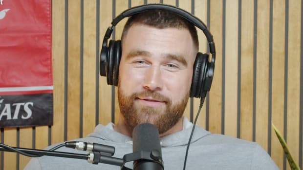 Chiefs tight end Travis Kelce talks on the “New Heights” podcast.