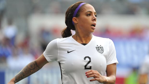 Sydney Leroux pictured playing for the USWNT in 2015