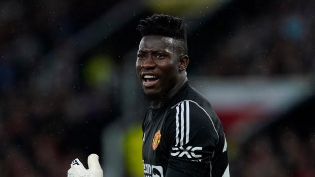Andre Onana pictured during his Premier League debut for Manchester United in August 2023