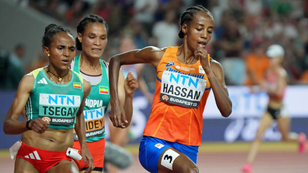 Sifan Hassan competes at the 2023 World Athletics Championships in Budapest.