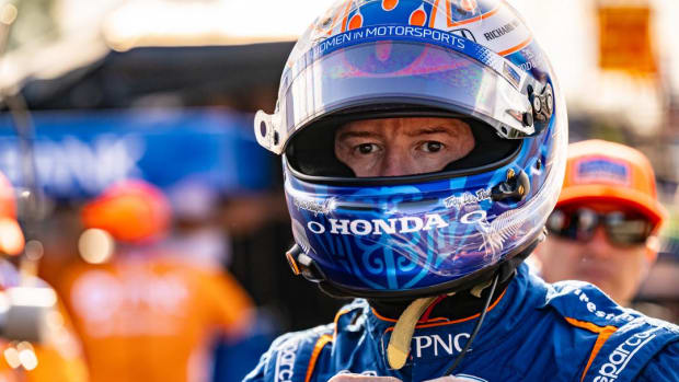 Scott Dixon was frustrated both in Sunday's race as well as finishing second, but gave plaudits to teammate and new champ, Alex Palou. IndyCar photo by Karl Zemlin.