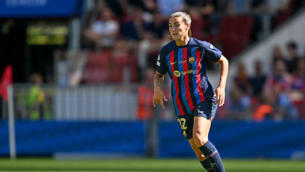 Patricia Guijarro pictured playing for Barcelona in the 2023 UEFA Women's Champions League final