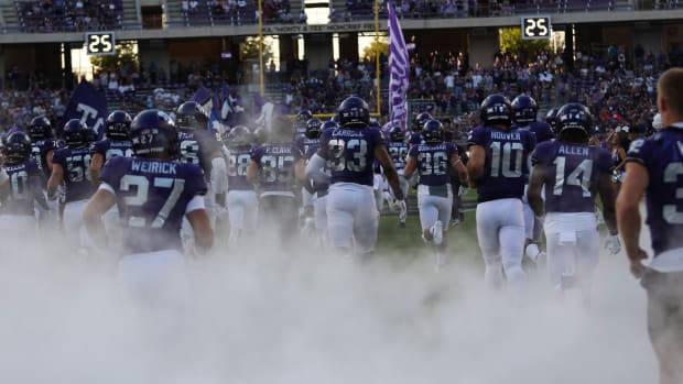 TCU Football takes the field prior to the Nicholls State Game
