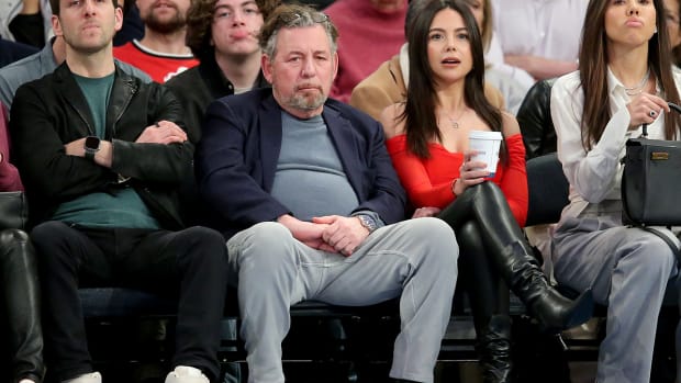 Knicks executive chairman James Dolan watches during the second quarter against the Timberwolves at Madison Square Garden.