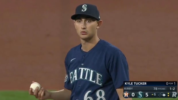 Mariners Pitcher George Kirby Startled By Baseball Thrown At Him From the Stands
