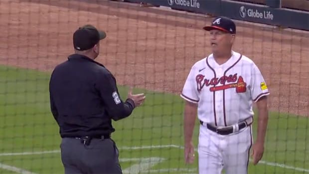 Braves manager Brian Snitker was ejected Wednesday vs. the Cubs