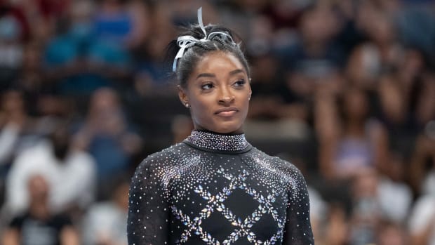 Gymnast Simone Biles at the U.S. Gymnastics Championships in San Jose on Aug. 27, 2023.