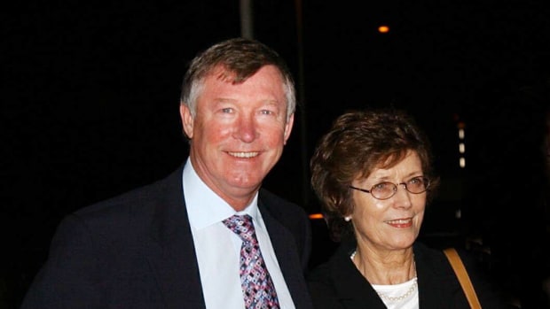 Sir Alex Ferguson pictured with his wife Cathy in December 2001