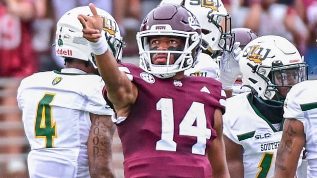 Mississippi State quarterback Mike Wright against Southeastern Louisiana in September