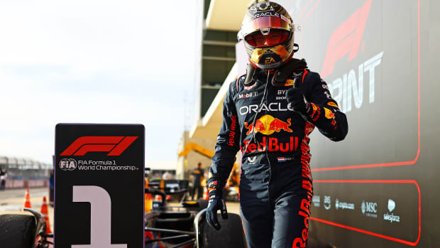 Red Bull driver Max Verstappen gives a thumbs up after winning at the U.S. Grand Prix in Austin.