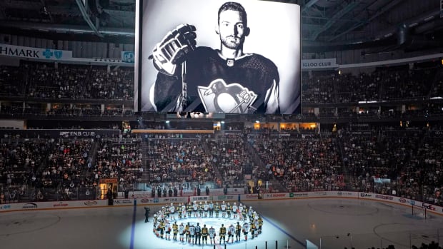 Pregame tribute to former NHL player Adam Johnson