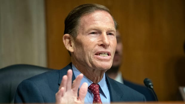 Sept. 13, 2023; Washington, D.C., USA; Chairman Richard Blumenthal (D-CT) holding a hearing to examine the PGA Tour-LIV deal, focusing on the Saudi Arabian Public Investment Fund's investments in the United States on Sept. 13, 2023 in Washington, D.C.. Mandatory Credit: Jack Gruber-USA TODAY