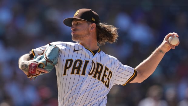 Aug 23, 2023; San Diego, California, USA; San Diego Padres relief pitcher Josh Hader (71) throws a pitch against the Miami Marlins during the ninth inning at Petco Park. Mandatory Credit: Ray Acevedo-USA TODAY Sports