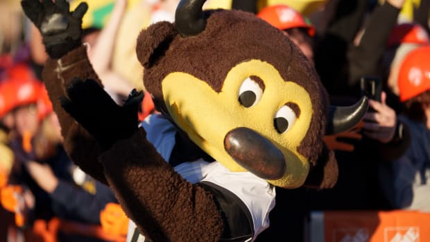 Colorado Buffaloes mascot chip on the set of ESPN College GameDay prior to the game between the Colorado Buffaloes and the Colorado State Rams at Folsom Field
