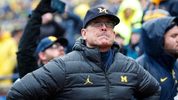 Michigan coach Jim Harbaugh could be a candidate to replace Frank Reich in Carolina.