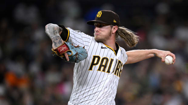 Sep 19, 2023; San Diego, California, USA; San Diego Padres relief pitcher Josh Hader (71) throws a pitch against the Colorado Rockies during the ninth inning at Petco Park. Mandatory Credit: Orlando Ramirez-USA TODAY Sports