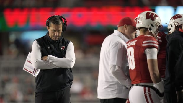 Wisconsin head coach Luke Fickell is shown during the fourth quarter of their game Saturday, November 11, 2023 at Camp Randall Stadium in Madison, Wisconsin. Northwestern beat Wisconsin 24-10.