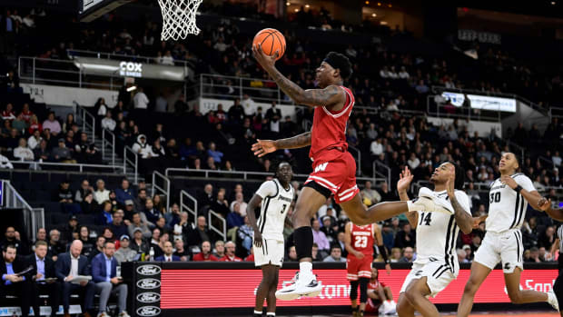 Nov 14, 2023; Providence, Rhode Island, USA; Wisconsin Badgers guard AJ Storr (2) goes for a lay up during the second half against the Providence Friars at Amica Mutual Pavilion. Mandatory Credit: Eric Canha-USA TODAY Sports