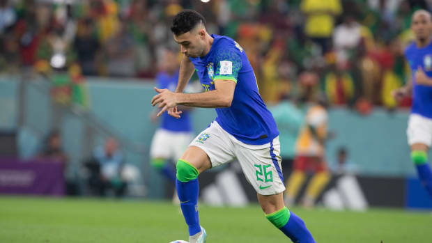 Gabriel Martinelli pictured playing for Brazil at the 2022 FIFA World Cup in Qatar
