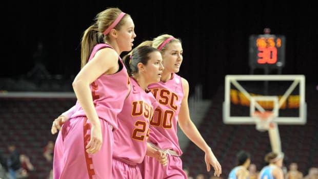 Cassie Harberts Ashley Corral Christina Marinacci usc women's basketball