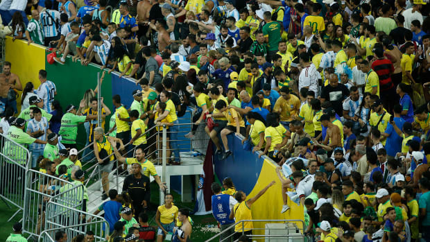 El partido clasificatorio para el Mundial de la Conmebol entre Brasil y Argentina