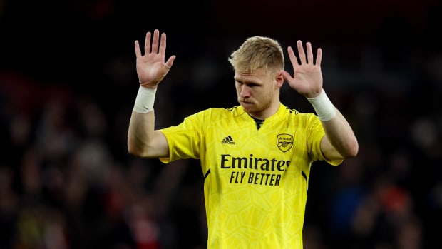 Arsenal goalkeeper Aaron Ramsdale pictured during the 2022/23 season