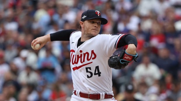 Twins pitcher Sonny Gray throws a pitch in the 2023 postseason.