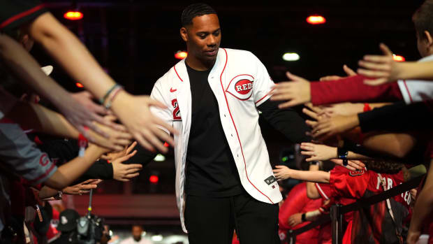 Cincinnati pitcher Hunter Greene is introduced during Redsfest in December. Syndication The Enquirer