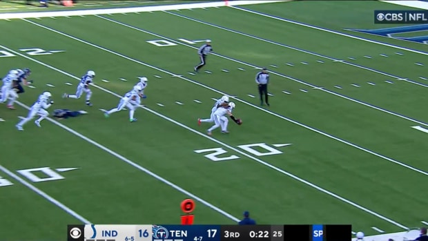 The Colts recover a blocked punt against the Titans.