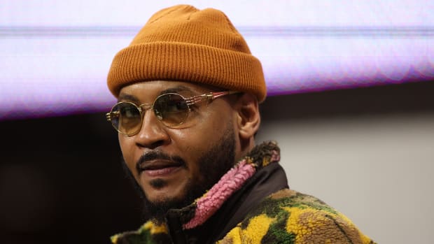 Former NBA player, Carmelo Anthony before the SEC Championship game at Mercedes-Benz Stadium.