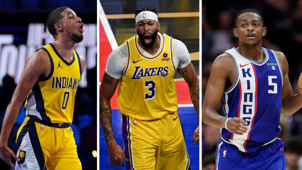 Pacers guard Tyrese Haliburton, Lakers forward Anthony Davis and Kings guard De’Aaron Fox.