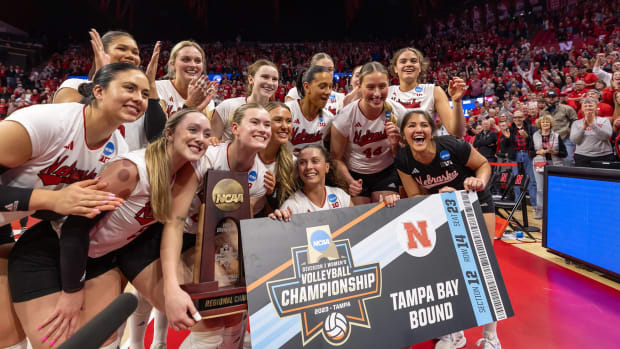 Nebraska volleyball celebrates their 17th regional title in program history (Dec. 9, 2023)
