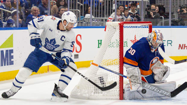 Maple Leafs captain John Tavares against his former team, the Islanders.