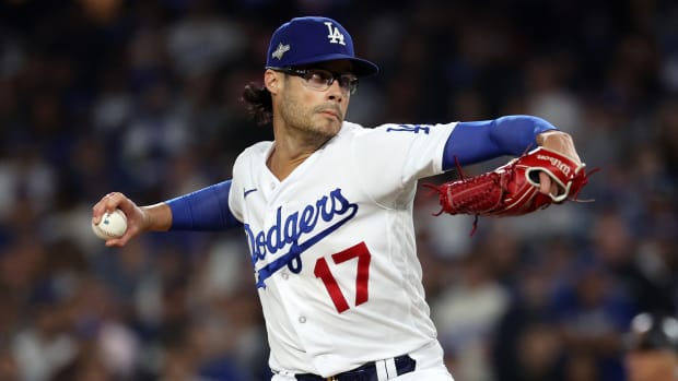 Dodgers pitcher Joe Kelly delivers a pitch